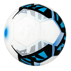 Ballon de football OEM, blanc, bleu, noir, motif entraînement, durable, gonflé, emballage officiel, taille 5, toucher doux - Product Image 1