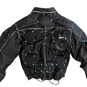 Bluetooth Speaker Leather <b>Jacket</b> with Built-in Surround Sound <b>Smart</b> Audio Wearable <b>Jacket</b> Wireless Music <b>Jacket</b> for Men & <b>Women</b> - Product Image 2