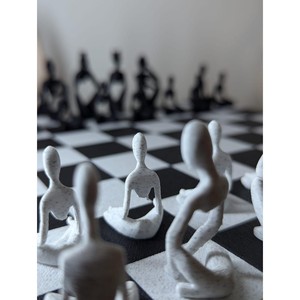 Ensemble d'échecs rectangulaire abstrait artistique en bois de palissandre, fait main, écologique et unique, pour la vente en gros - Product Image 5
