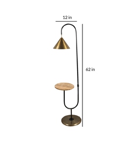 Luxury brass iron shade <b>shelf</b> floor <b>lamp</b> with metal base oem odm low moq factory price wholesale bulk supply - Product Image 2