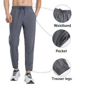 Pantalon de jogging décontracté en toile légère et respirante pour hommes, idéal pour la gym – Vente en gros et personnalisation - Product Image 3
