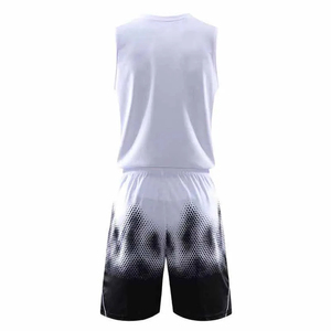 Ensemble d'uniformes de basketball pour hommes, maillot sans manches à col en V avec short en mesh dégradé, évacuation de l'humidité, coupe régulière, toutes saisons - Product Image 5