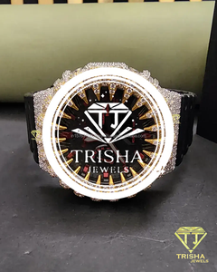 Exclusive Spiked Bezel VVS Moissanite <b>Diamond</b> <b>Watch</b> 925 Sterling Silver Jewelry Collection - Product Image 4