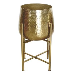 Maceta de Metal Dorado con Soporte – Maceta Decorativa para Interiores, para Balcón, Sala de Estar y Mesa |   Decoración para el Hogar al por Mayor - Product Image 3