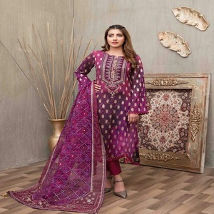 Colección de trajes Shalwar Kameez paquistaní indio de lujo para mujer Qus-E-Qazah Lawn/tela de algodón Formal viste Tawakkal Volume - Product Image 2