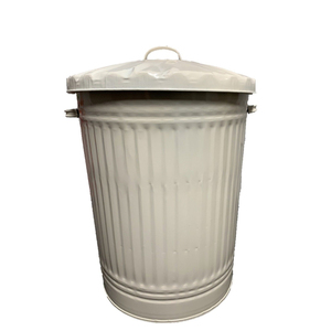 Poubelle ronde en fer galvanisé écologique pour la maison, le jardin, l'intérieur et l'extérieur, couleur personnalisable - Product Image 6