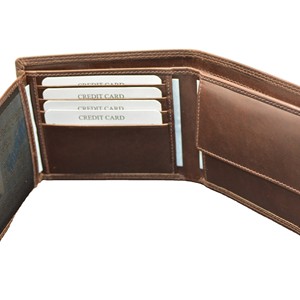 Men's Genuine Leather Long <b>Wallet</b> With Multi-Card Slots Fold Closure Minimalist Style <b>Trifold</b> Genuine Leather <b>Wallets</b> for Men - Product Image 2