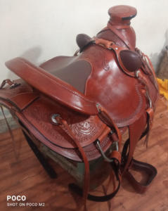 Selle en cuir durable et solide Selle de cheval en cuir occidental fabriquée à la main Prix abordable - Product Image 5
