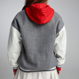 Direct Factory Supplier Women's Breathable Cotton Wool Short Winter Cropped <b>Varsity</b> <b>Jacket</b> with Custom Logos Finished Windproof - Product Image 3