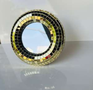 Fournisseur indien de miroirs décoratifs en verre craquelé faits à la main de style Art Déco, 6 pouces, pour la décoration intérieure de petits espaces - Product Image 1