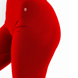 Leggings de yoga sans couture taille haute pour femme, effet ventre plat, extensibles, pantalon de sport sculptant et rehausseur de fessiers, rouge, pour l'entraînement - Product Image 5