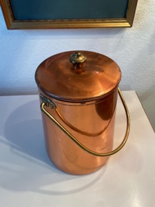 Olla de Cobre Redonda de Diseño Vintage con Tapa, Utensilios de Cocina de Metal Duradero con Asa de Aleación de Zinc - Product Image 3