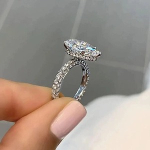 Unique Design <b>Silver</b> Diamond <b>Ring</b> with Personalized Engraving and <b>Adjustable</b> Fit Available At Best Market Price - Product Image 4