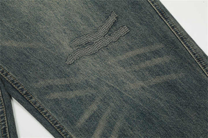 Pantalon pour homme tendance streetwear personnalisé, jean délavé, denim délavé à la pierre, jean décontracté ample pour homme - Product Image 3