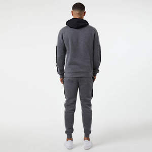 Chándal de Invierno para Hombre, Diseño Único con Bloques de Color, Tacto Suave, Transpirable, Secado Rápido, Capucha con Cordón Ajustable, Bolsillos Laterales, Ropa de Viaje - Product Image 2