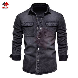 เสื้อแจ็คเก็ตยีนส์ผู้ชายติดกระดุมด้านหน้า ออกแบบเองได้ รับผลิตแบบ OEM ODM สไตล์คลาสสิก แฟชั่นลำลอง - Product Image 1
