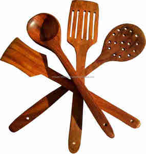 Venta al por mayor hecho a mano bambú madera cuchara tenedor conjunto varios diseños para servir cocina y bodas - Product Image 3