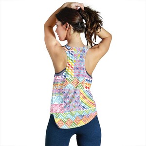 Camiseta sin mangas con estampado floral para mujer, cuello redondo, transpirable, de poliéster tejido, estilo casual, longitud regular, apliques con estampado digital - Product Image 4