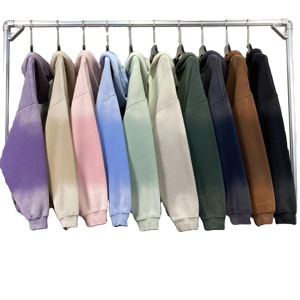 Wholesale Custom 100% Cotton Fleece Sweatshirt <b>Men</b> Drop Shoulder Hooded <b>Pullover</b> Embroidered Puff Print Solid Winter Casual Wear - Product Image 4