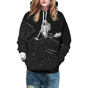 Sweat à capuche personnalisé en gros avec imprimé 3D Astronaute, streetwear pour homme, pull graphique Galaxie, sweat à capuche unisexe surdimensionné 2026 - Product Image 4