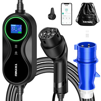 TAYNIU Infinity APP Versi APP Pengisi Daya EV 7KW 32A Kabel 10M Tipe 2 Pengisi Daya Mobil Listrik Colokan CEE 80V-260V Pengiriman Dari Thailand