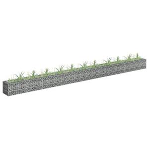 Jardinière surélevée en gabion 177,2 x 11,8 x 11,8 pouces en acier galvanisé argenté pour fleurs et plantes - Product Image 1
