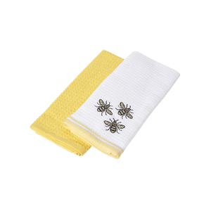 Heartin <b>White</b> Rustic Floral Embroidered Quick-Dry 100% Cotton 18x28 Inch 200 GSM Soft Absorbent Durable New Hanging Loop Golf - Product Image 5