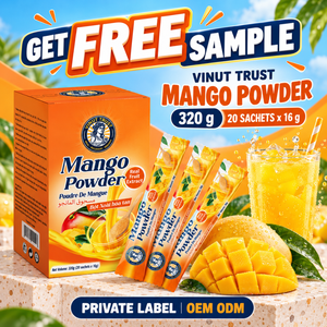 VIRUT TRUST Poudre de mangue 320g (20 sachets) Extrait de fruit véritable Boisson instantanée Saveur sucrée Préparation pour boisson - Product Image 2