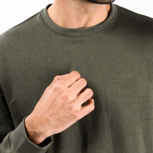 Ensemble de survêtement vintage épais et délavé avec logo personnalisé sur le devant, grande taille, coupe classique, pour l'hiver, idéal pour le jogging et l'entraînement, avec cordon élastique - Product Image 3