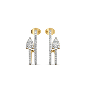 Yellow Gold Pear Cut Diamond Hoop <b>Earrings</b> Luxury Women's <b>Wedding</b> Jewelry - Product Image 2