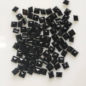 พลอยออนิกซ์สีดำธรรมชาติ 4 มม. ทรงสี่เหลี่ยมเจียระไนแบบสเต็ปคัท คุณภาพดีที่สุด พลอยหลวม รับรองโดยเรดเมาน์เทนเจมส์ สำหรับทำเครื่องประดับ - Product Image 2