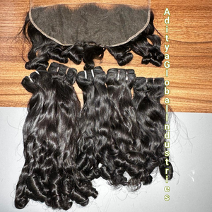 Extensiones de Cabello Humano Indio 100% Real, Remy, con Cutículas Alineadas de un Solo Donante, Rizado y Voluminoso, con Frente de Encaje HD - Product Image 1