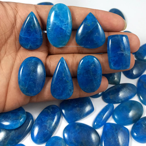 Piedra preciosa de apatita azul Natural, parte posterior plana, cabujón hecho a mano, piedra suelta, apatita semipreciosa para curar - Product Image 1