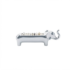 Luxury Silver Elephant <b>Ring</b> <b>Holder</b> Polished Metal Jewelry Stand With Padded Base Decorative Animal Organizer For <b>Engagement</b> - Product Image 1
