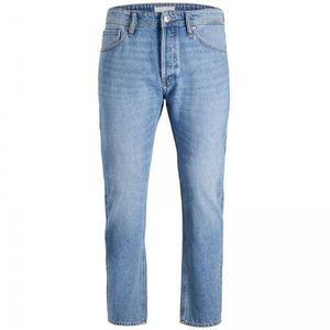 Jean en denim décontracté pour homme, coupe droite, taille haute, effet usé, 100 % coton respirant, bas de tenue tendance - Product Image 5