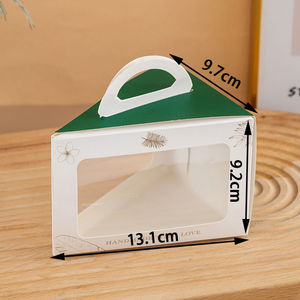 Portable Transparent Hand-Cut Cake Box with Embossing Printing New Design <b>for</b> Sandwiches and Small Cakes - Product Image 4