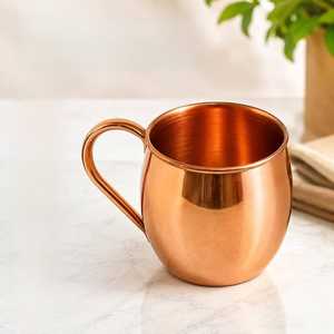 Vaso de Cobre de Calidad Superior con Asa Dorada, Taza Recta Moderna, Vajilla Metálica para Fiestas - Product Image 4