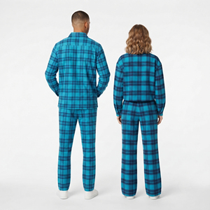 Manufacture Flannel Pajama Set Women High Quality 100% Cotton Plaid Tracksuit Ladies Flannel Shirt <b>Trouser</b> Pajama Women's - Product Image 4