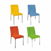 Chaise en plastique avec pieds en plastique, robuste, moderne, minimaliste, pour salle à manger ou bureau, structure solide, intérieur/extérieur, modulaire, extensible