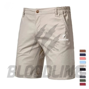 Bermuda homme BLOODLINE marron taille mi-haute avec fermeture boutonnée, décontracté, couleur unie, tissu Oxford respirant, poches - Product Image 4