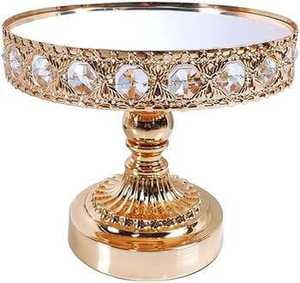 ถาดผลไม้โลหะทรงโมเดิร์นพร้อมฐานตั้ง ตกแต่งขอบใบไม้ ใช้เป็นถาดเสิร์ฟ ของตกแต่งกลางโต๊ะอาหาร สำหรับงานเลี้ยง - Product Image 4