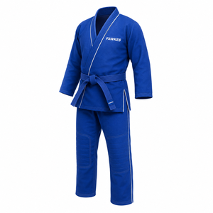 Kimono de Jiu-Jitsu Fawkes unisexe en coton, vêtements d'arts martiaux respirants et durables, blanc avec bordure noire, karaté - Product Image 3