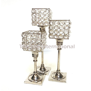 Gold Plated Candle <b>Stand</b> <b>With</b> Crystal Votive New Look in Metal Candle <b>Stand</b> Handmade Candle Holders in Wholesale Price - Product Image 5