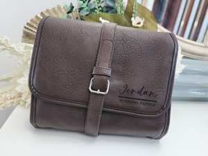 Genuine Leather Zipper for Bag Unisex Dopp <b>Kit</b> Luxury <b>Shaving</b> Wash Bag Travel Cosmetic Pouch Factory Custom Price TYG-0223 - Product Image 3