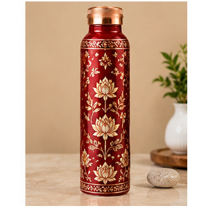 Botella de Agua de Cobre con Diseño Natural, Portátil, para Viajes, con Tapa de Cobre - Product Image 5