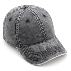Casquette snapback unisexe en denim à 6 panneaux, couleur unie délavée, réglable, décontractée, pour adultes, à porter en toutes saisons - Product Image 1