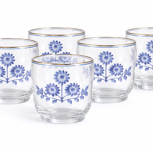 Pot à bougie en verre peint à la main Blue Blossom, parfait pour les salons, les chambres, les restaurants, les spas, les mariages et les fêtes. - Product Image 3