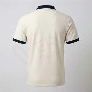 เสื้อโปโลแขนสั้นผู้ชาย คอปกและปลายแขนสีกรมท่า ทรงปกติ สวมใส่สบาย ระบายอากาศได้ดี ผ้าถักปิเก้ ดีไซน์เรียบง่าย - Product Image 2