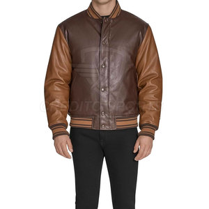 Custom Made <b>High</b> Quality <b>Leather</b> Letterman Jacket <b>Top</b> Price Letterman <b>Leather</b> Jacket For Online Sale Winter Made In Pakistan - Product Image 6