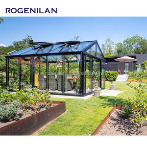 ROGENILAN Sunroom Último diseño Invernadero <span class=keywords><strong>de</strong></span> jardín <span class=keywords><strong>de</strong></span> aluminio Invernadero aislado Prefabricado - Product Image 2